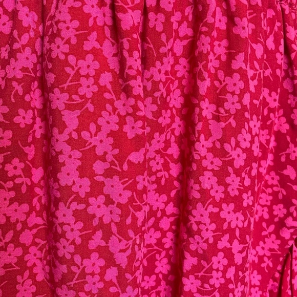 Reimagined by J Crew red dress with pink floral - Picture 5 of 9